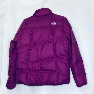 The North Face 550 Puffer Jacket Goose Down Purple 4 pockets 2 inside 2 out L